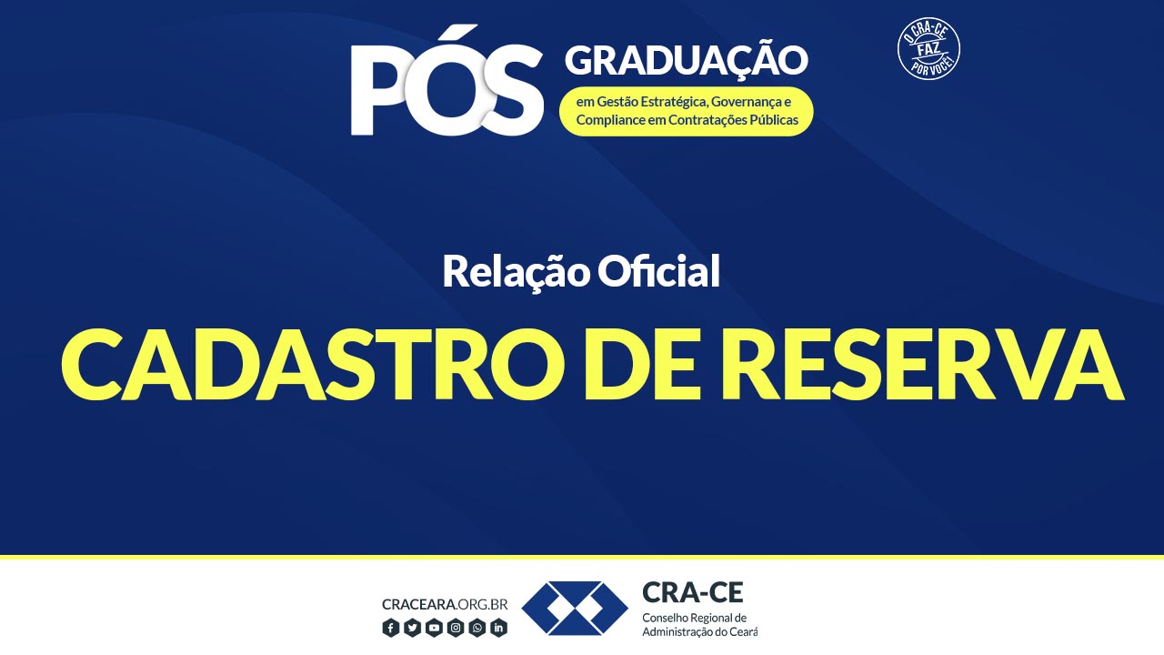CRA-CE divulga relação do cadastro de reserva do programa Bolsas 2026